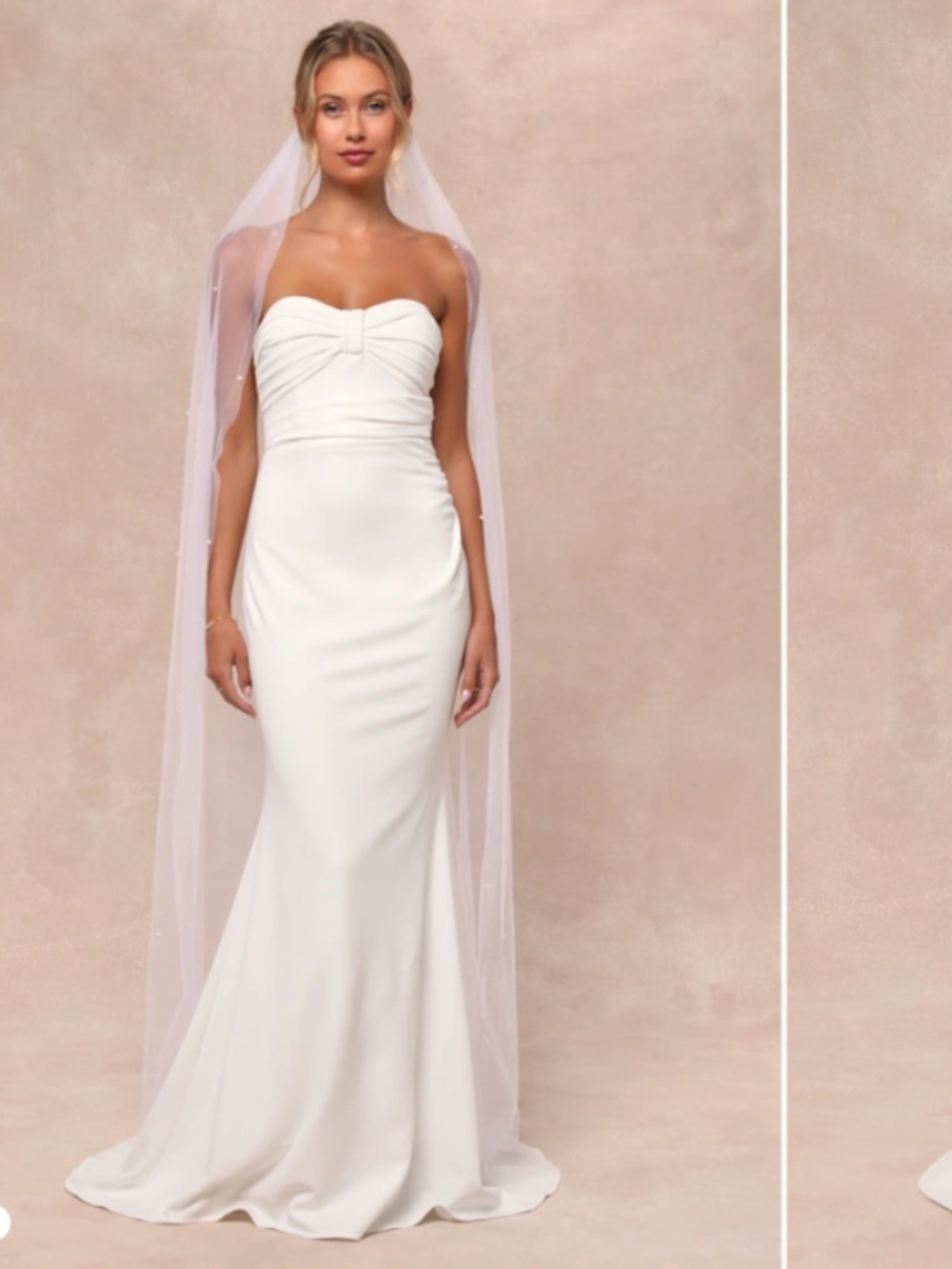 LULU's Bridal Wedding Sexy Minimal Elegant Strapless Sophisticated Mermaid Gown